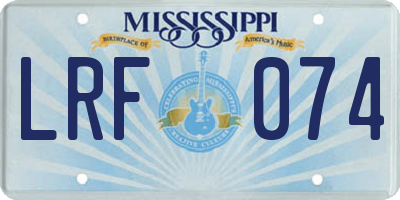MS license plate LRF074
