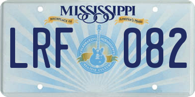 MS license plate LRF082