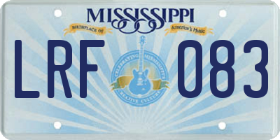 MS license plate LRF083