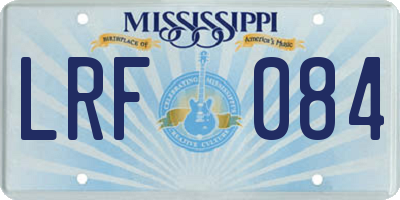 MS license plate LRF084