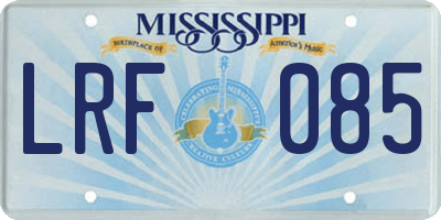 MS license plate LRF085