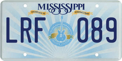 MS license plate LRF089