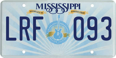 MS license plate LRF093
