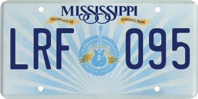 MS license plate LRF095