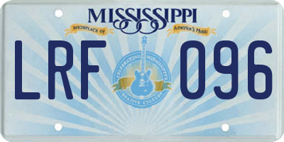 MS license plate LRF096