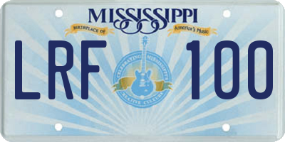 MS license plate LRF100