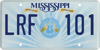 MS license plate LRF101