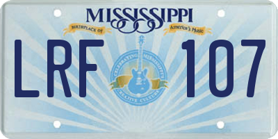 MS license plate LRF107