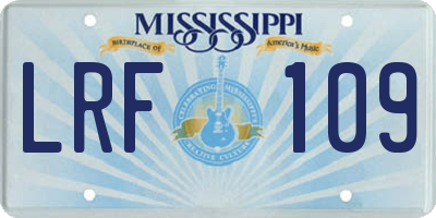MS license plate LRF109