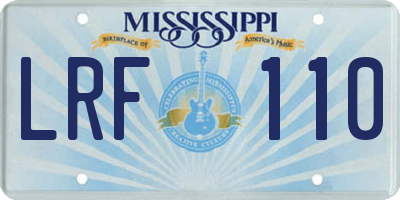 MS license plate LRF110