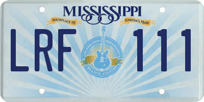 MS license plate LRF111