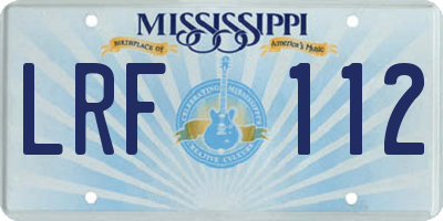 MS license plate LRF112