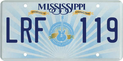 MS license plate LRF119