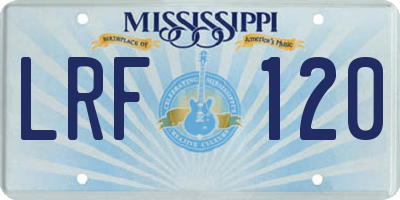 MS license plate LRF120