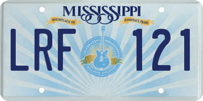 MS license plate LRF121