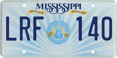 MS license plate LRF140