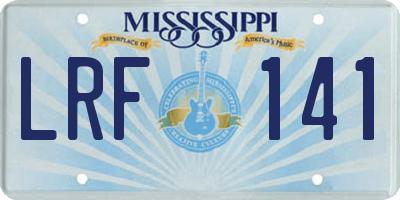 MS license plate LRF141