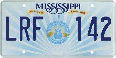 MS license plate LRF142