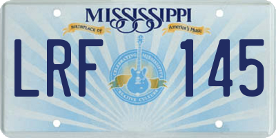 MS license plate LRF145