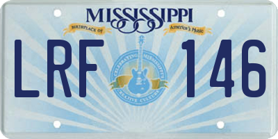 MS license plate LRF146