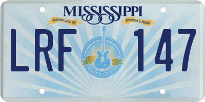 MS license plate LRF147