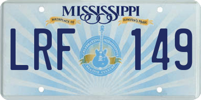 MS license plate LRF149