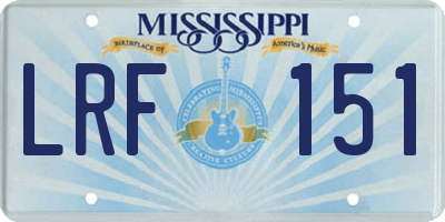 MS license plate LRF151