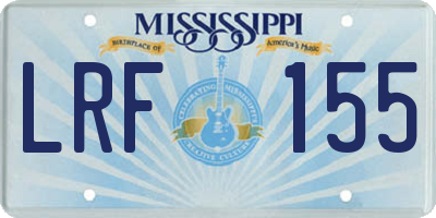 MS license plate LRF155