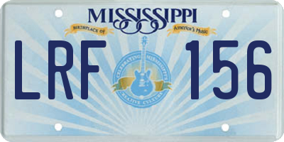 MS license plate LRF156