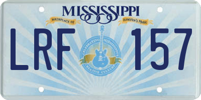 MS license plate LRF157