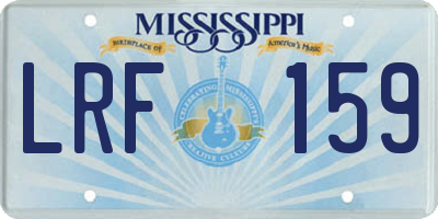 MS license plate LRF159