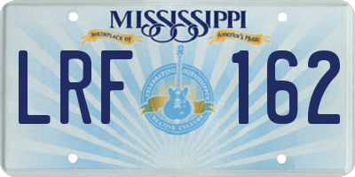 MS license plate LRF162