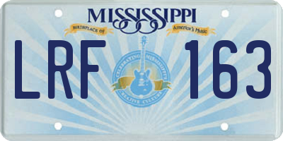 MS license plate LRF163