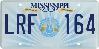 MS license plate LRF164