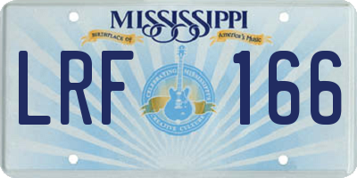 MS license plate LRF166