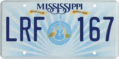 MS license plate LRF167