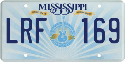 MS license plate LRF169