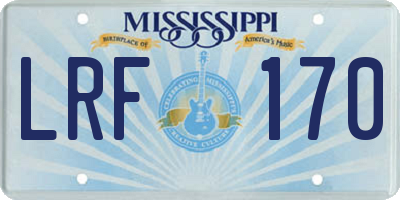 MS license plate LRF170