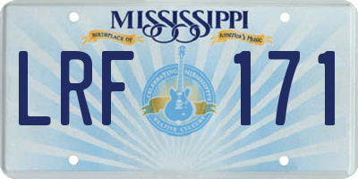 MS license plate LRF171