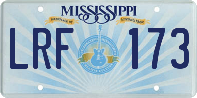 MS license plate LRF173