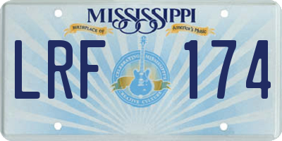 MS license plate LRF174