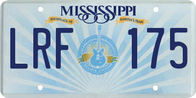 MS license plate LRF175