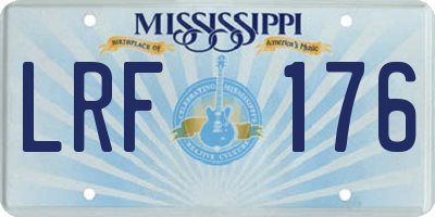 MS license plate LRF176