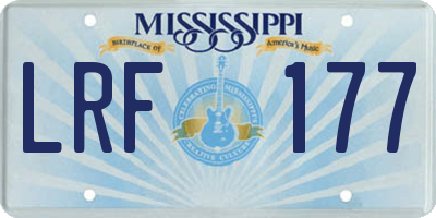 MS license plate LRF177