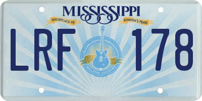 MS license plate LRF178
