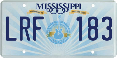 MS license plate LRF183