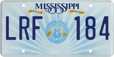 MS license plate LRF184
