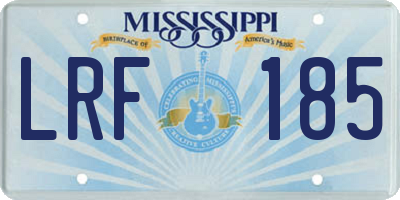 MS license plate LRF185
