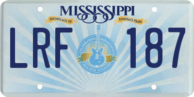 MS license plate LRF187
