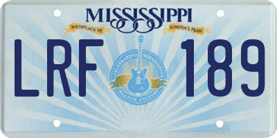MS license plate LRF189